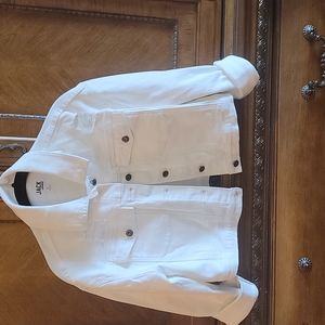 White Crop Denim Jacket